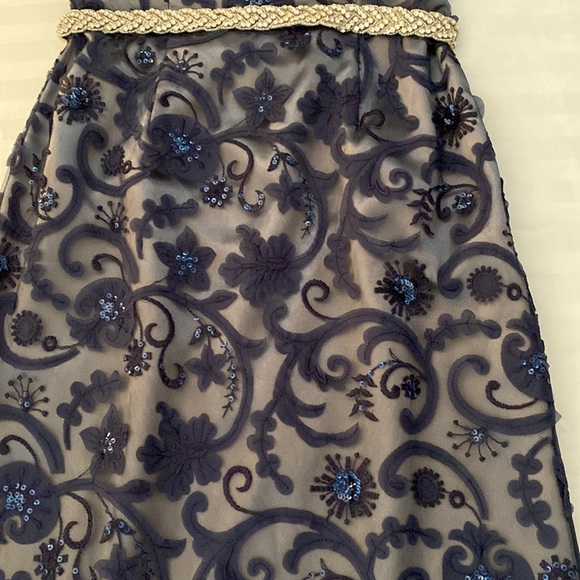 Evening elegant long dress Jade couture S4 navy and grey dress . Wore only once. - Picture 15 of 17